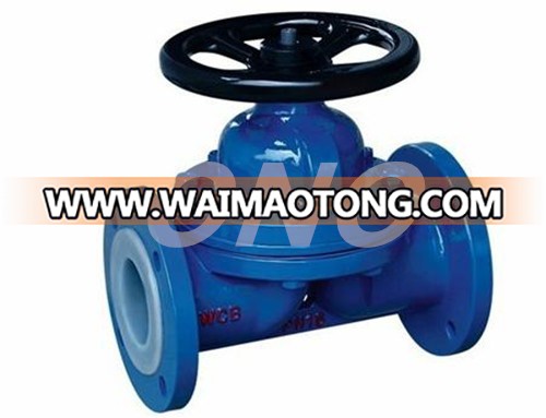 Casting Iron Flange Connect Rubber Lined Diaphragm Valve